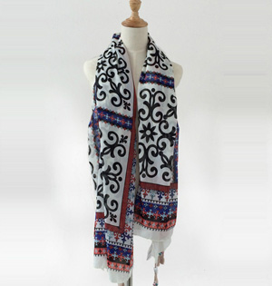 Retro cotton scarf woman