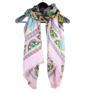 Cotton green scarf shawl