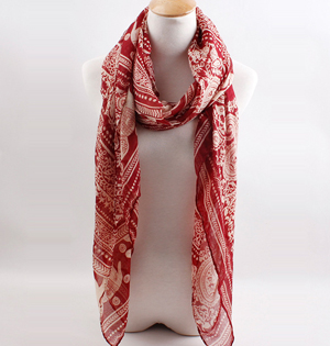 Long chiffon floral scarves