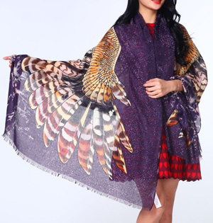 Owl cotton twill scarf wholesale