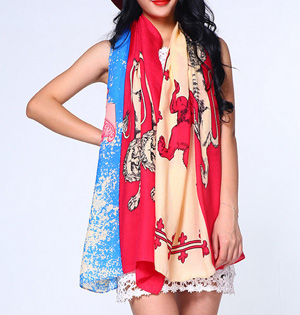 Wholesale lion print scarf