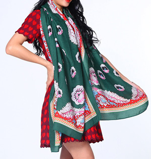 Wholesale cotton twill floral scarf