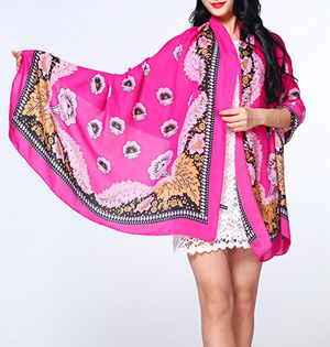 Wholesale cotton twill floral scarf