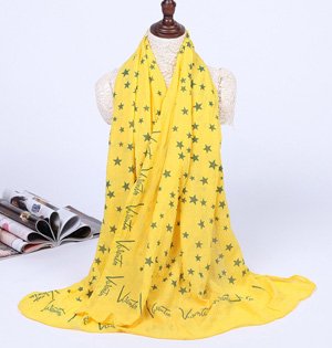Wholesale printed cotton silk blend scarf