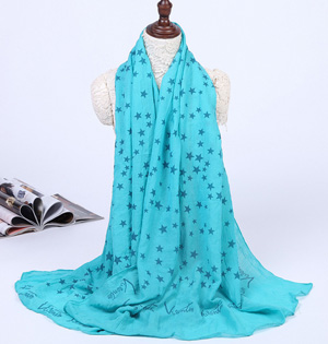 Wholesale printed cotton silk blend scarf