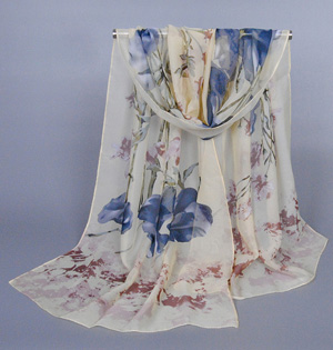 Wholesale silk floral chiffon scarf