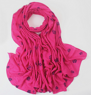 Wholesale flowers cotton silk scarf