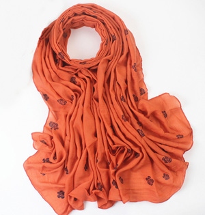 Wholesale flowers cotton silk scarf