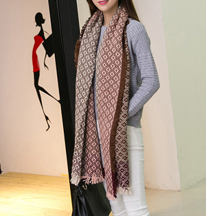 Wholesale wool fringed scarf