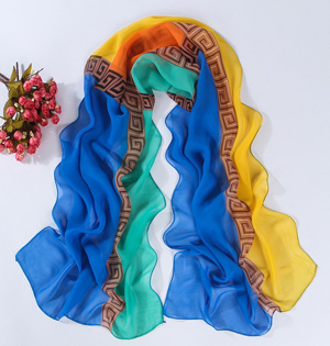 Silk chiffon scarf for women