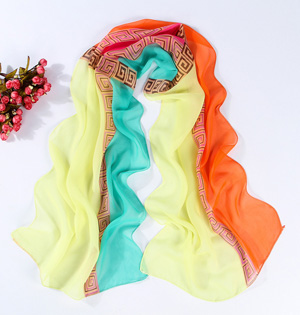 Silk chiffon scarf for women