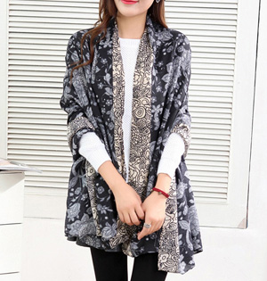 Floral cotton twill scarf wholesale