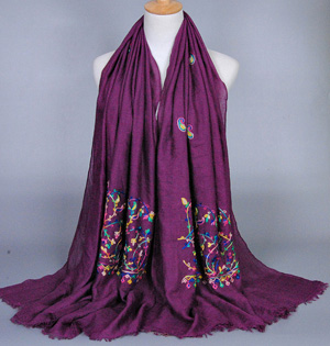 Embroidered floral scarf wholesale