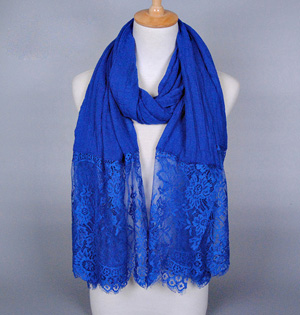 Lace and cotton scarf wholesale