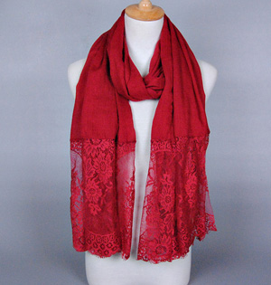 Lace and cotton scarf wholesale