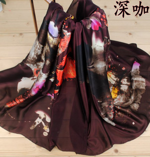 Check silk satin scarf wholesale