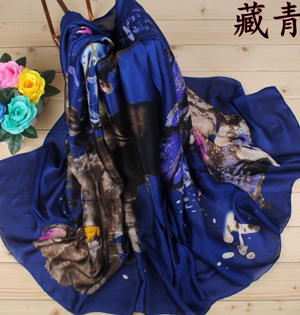 Check silk satin scarf wholesale
