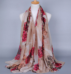Wholesale peony printing scarf