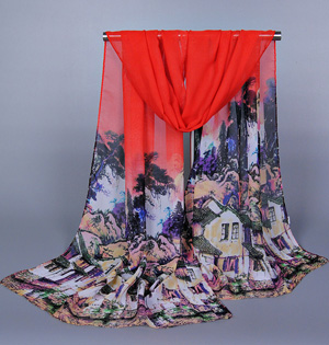 Women chiffon printed scarf wholesale