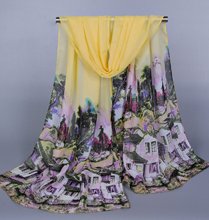 Women chiffon printed scarf wholesale