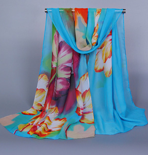 Long white silk scarf wholesale