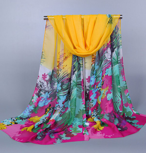 Wholesale long chiffon silk scarf