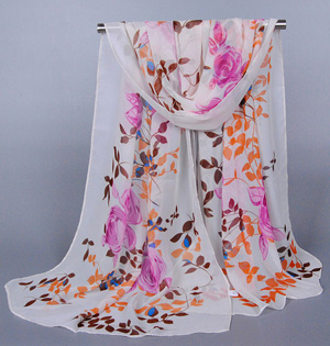Chiffon floral scarf wholesale