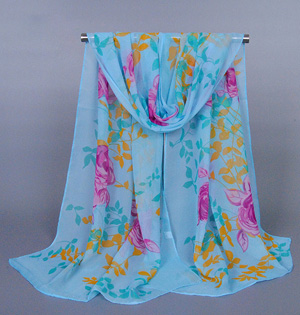 Chiffon floral scarf wholesale