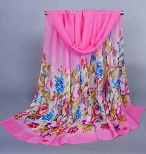 Print silk chiffon scarf wholesale