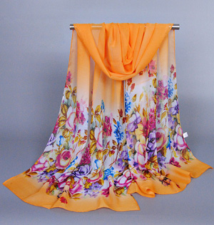 Print silk chiffon scarf wholesale