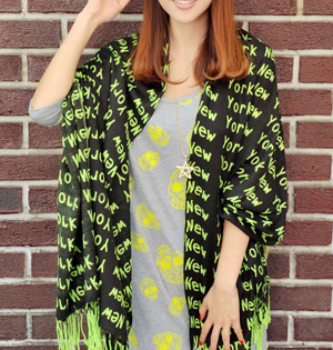 Cashmere knit fringe scarf wholesale