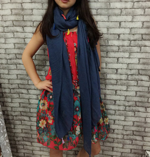 Wholesale cotton fringed scarf