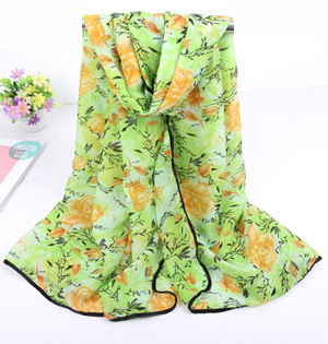 Wholesale floral print polyester scarf