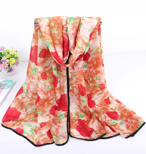 Wholesale floral print polyester scarf