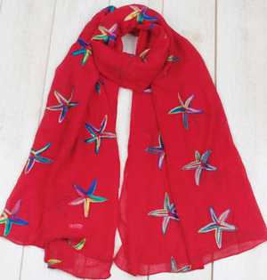 Wholesale embroidered cotton scarf