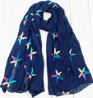 Wholesale embroidered cotton scarf
