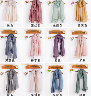 Pure cotton fringed scarf wholesale