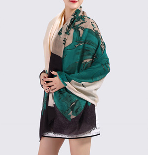 Wholesale peony print scarf
