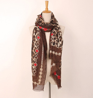 Leopard print viscose shawls wholesale