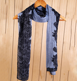 Cotton linen viscose scarves