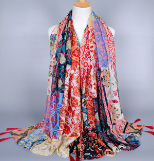 Flowers splicing women scarf wholesale