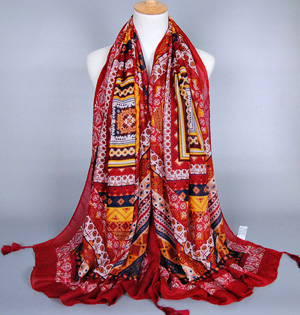 Wholesale viscose geometric scarf