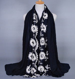 Wholesale cotton embroidered scarf women
