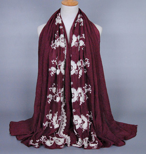 Wholesale cotton embroidered scarf women