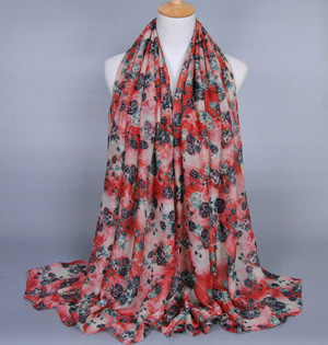 Floral viscose fabric scarf wholesale