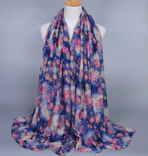 Floral viscose fabric scarf wholesale