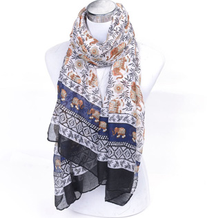Wholesale animal print silk scarf