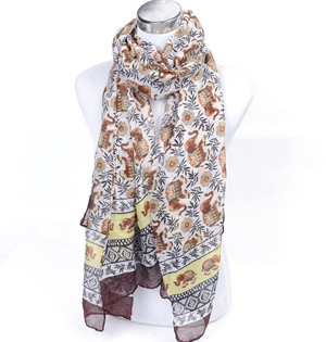 Wholesale animal print silk scarf