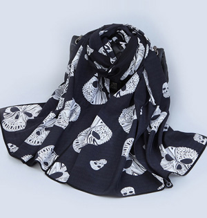 Silk cashmere skull scarf wholesale