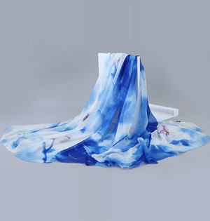 Women silk printed scarf wholesale